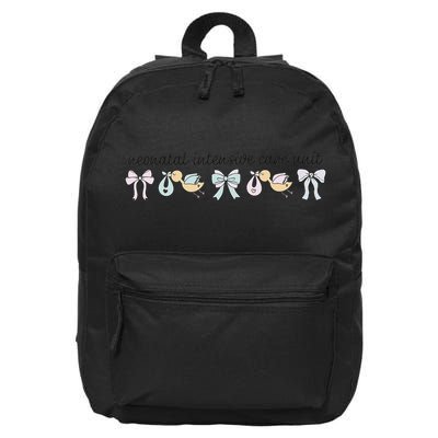 Neonatal Intensive Care Unit Graduation Coquette Stork Bow 16 in Basic Backpack