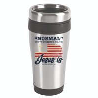 Normal Isn't Coming Back Jesus Is Distressed USA Flag 16oz Travel Tumbler