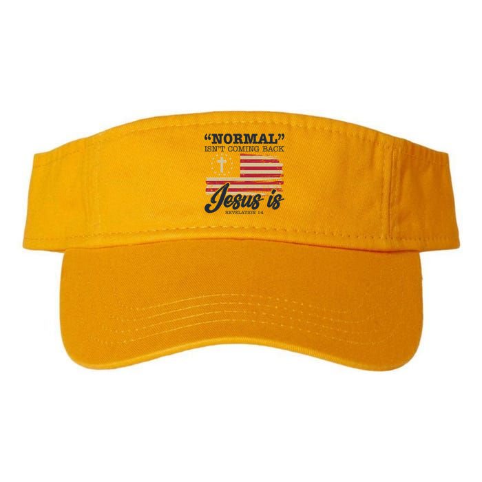 Normal Isn't Coming Back Jesus Is Distressed USA Flag Visor
