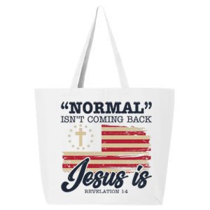 Normal Isn't Coming Back Jesus Is Distressed USA Flag 25L Jumbo Tote