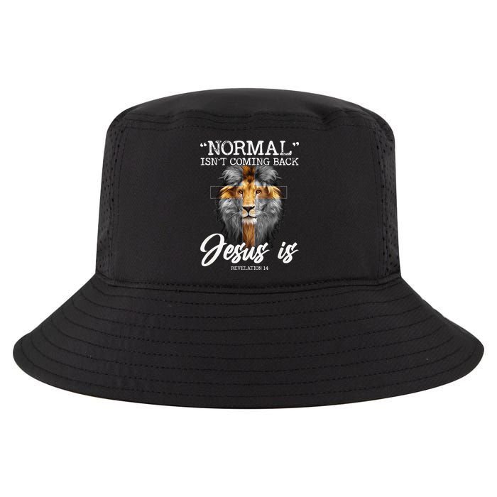 Normal Isnt Coming Back But Jesus Is Cross Christian Cool Comfort Performance Bucket Hat