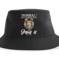 Normal Isnt Coming Back But Jesus Is Cross Christian Sustainable Bucket Hat