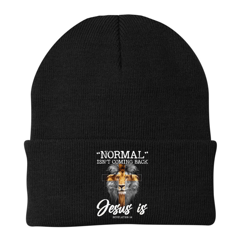 Normal Isnt Coming Back But Jesus Is Cross Christian Beanie