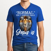Normal Isnt Coming Back But Jesus Is Cross Christian V-Neck T-Shirt