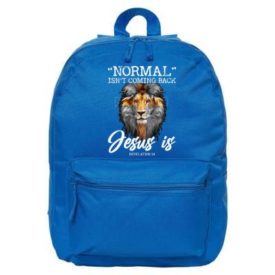 Normal Isnt Coming Back But Jesus Is Cross Christian 16 in Basic Backpack