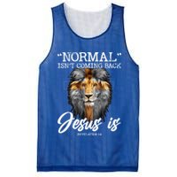 Normal Isnt Coming Back But Jesus Is Cross Christian Mesh Reversible Basketball Jersey Tank