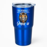 Normal Isnt Coming Back But Jesus Is Cross Christian Tumbler