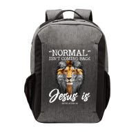 Normal Isnt Coming Back But Jesus Is Cross Christian Vector Backpack