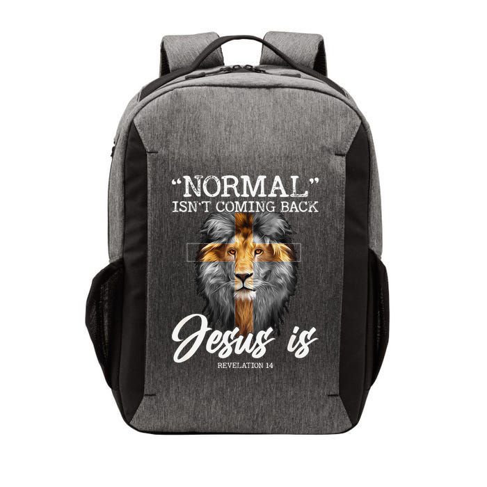 Normal Isnt Coming Back But Jesus Is Cross Christian Vector Backpack