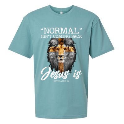 Normal Isnt Coming Back But Jesus Is Cross Christian Sueded Cloud Jersey T-Shirt