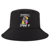 Normal Isn't Coming Back But Jesus Is Faith Sunflower Cool Comfort Performance Bucket Hat