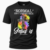 Normal Isn't Coming Back But Jesus Is Faith Sunflower Cooling Performance Crew T-Shirt