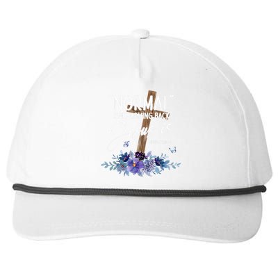 Normal Isnt Coming Back But Jesus Is Revelation 14 Flower Snapback Five-Panel Rope Hat