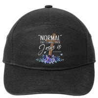 Normal Isnt Coming Back But Jesus Is Revelation 14 Flower 7-Panel Snapback Hat