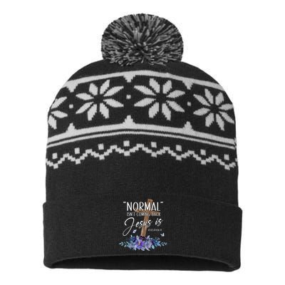 Normal Isnt Coming Back But Jesus Is Revelation 14 Flower USA-Made Snowflake Beanie