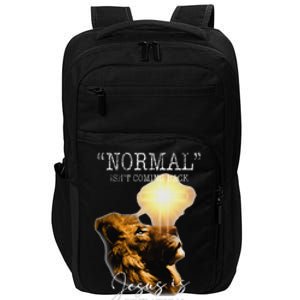 Normal Isnt Coming Back But Jesus Is Cross Christian Easter Impact Tech Backpack