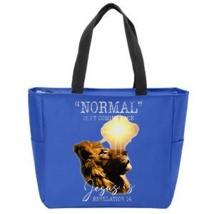 Normal Isnt Coming Back But Jesus Is Cross Christian Easter Zip Tote Bag