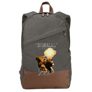 Normal Isnt Coming Back But Jesus Is Cross Christian Easter Cotton Canvas Backpack