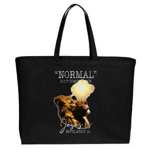 Normal Isnt Coming Back But Jesus Is Cross Christian Easter Cotton Canvas Jumbo Tote