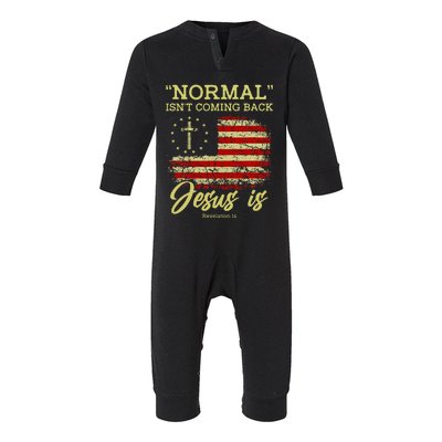 Normal IsnT Coming Back Jesus Is Revelation 14 Christian Infant Fleece One Piece