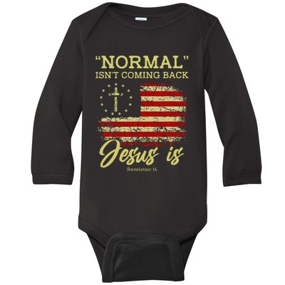 Normal IsnT Coming Back Jesus Is Revelation 14 Christian Baby Long Sleeve Bodysuit