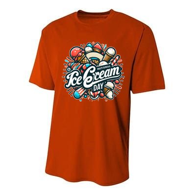 National Ice Cream Day Gift Performance Sprint T-Shirt