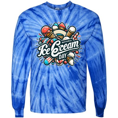 National Ice Cream Day Gift Tie-Dye Long Sleeve Shirt