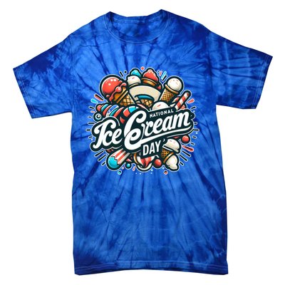 National Ice Cream Day Gift Tie-Dye T-Shirt