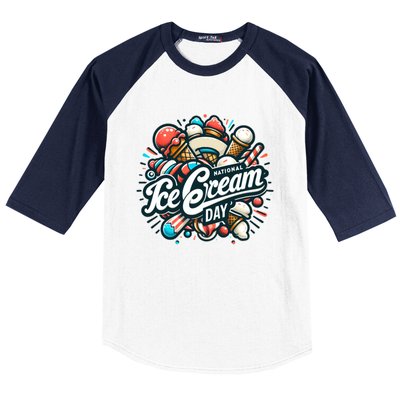 National Ice Cream Day Gift Baseball Sleeve Shirt