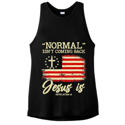 Normal Isn't Coming Back But Jesus Is Revelation 14 Costume Ladies PosiCharge Tri-Blend Wicking Tank