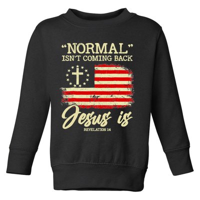Normal Isn't Coming Back But Jesus Is Revelation 14 Costume Toddler Sweatshirt