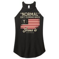 Normal Isnt Coming Back Jesus Is Christian Women’s Perfect Tri Rocker Tank