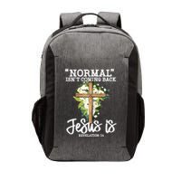 Normal Isn't Coming Back But Jesus Is Cross Christian Vector Backpack