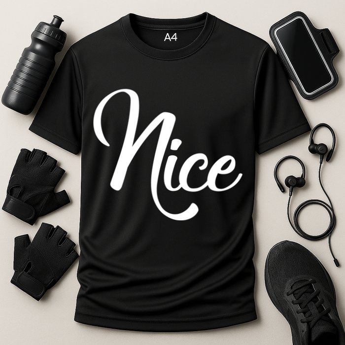 Nice Christmas Couples Naughty and Nice Cooling Performance Crew T-Shirt