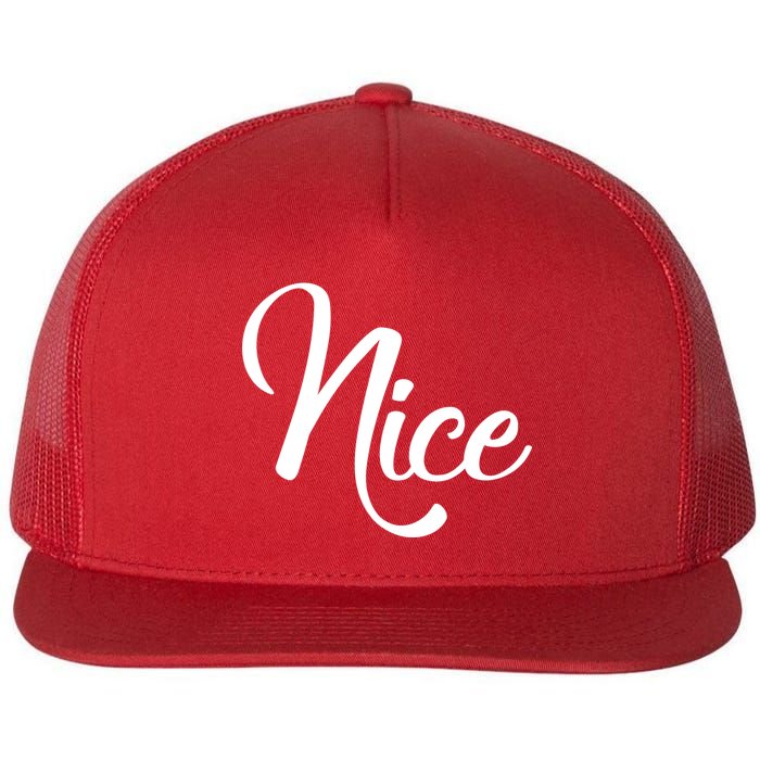 Nice Christmas Couples Naughty and Nice Flat Bill Trucker Hat