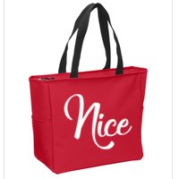 Nice Christmas Couples Naughty and Nice Zip Tote Bag
