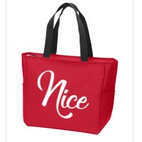 Nice Christmas Couples Naughty and Nice Zip Tote Bag