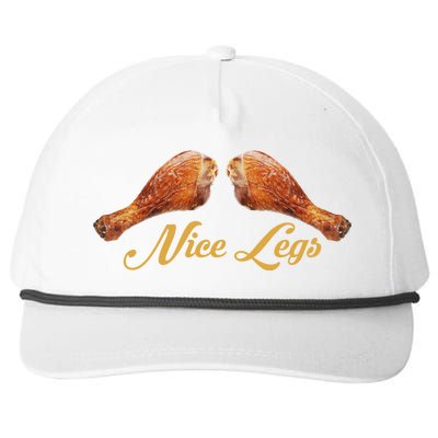 Nice Legs Funny Thanksgiving Turkey Snapback Five-Panel Rope Hat