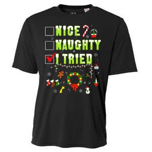 Nice Naughty I Tried Funny Christmas Checklist  Cooling Performance Crew T-Shirt