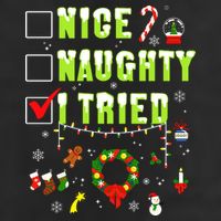 Nice Naughty I Tried Funny Christmas Checklist  25L Jumbo Tote