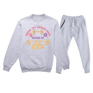 Now IM Down Bad Crying At The Gym Premium Crewneck Sweatsuit Set