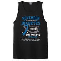 November Is Diabetes Awareness Month Blue And Gray Ribbon PosiCharge Competitor Tank