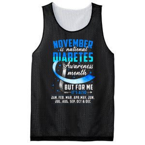 November Is Diabetes Awareness Month Blue And Gray Ribbon Mesh Reversible Basketball Jersey Tank