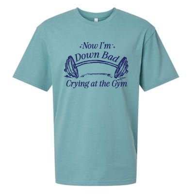 Now Im Down Bad Crying At The Gym Ttpd Sueded Cloud Jersey T-Shirt