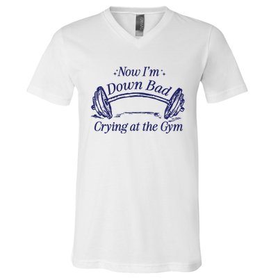 Now Im Down Bad Crying At The Gym Ttpd V-Neck T-Shirt