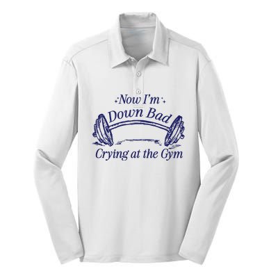 Now Im Down Bad Crying At The Gym Ttpd Silk Touch Performance Long Sleeve Polo