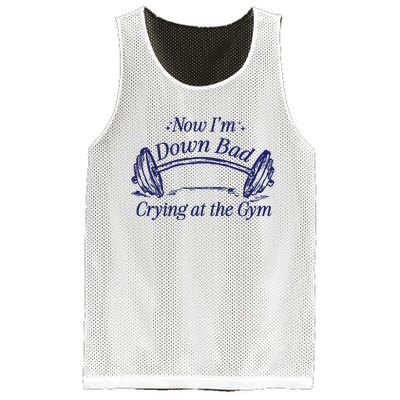 Now Im Down Bad Crying At The Gym Ttpd Mesh Reversible Basketball Jersey Tank