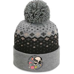 Now Im Down Bad Funny Skeleton Workout Gymer The Baniff Cuffed Pom Beanie