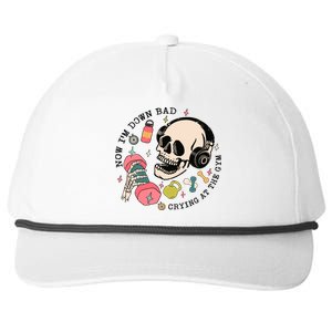 Now Im Down Bad Funny Skeleton Workout Gymer Snapback Five-Panel Rope Hat