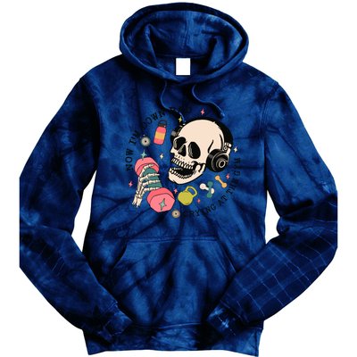 Now Im Down Bad Funny Skeleton Workout Gymer Tie Dye Hoodie